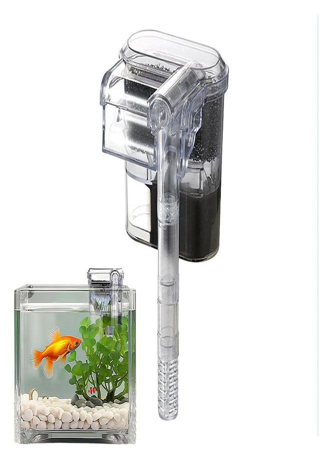 VAYINATO LY-401 Mini Nano Hang-On Back Aquarium Filter, Transparent Waterfall HOB Filter with Adjustable Flow Controller, 2.5W 250 LPH, for Small Fish Tank & Bowl up to 30 cm - Image 5